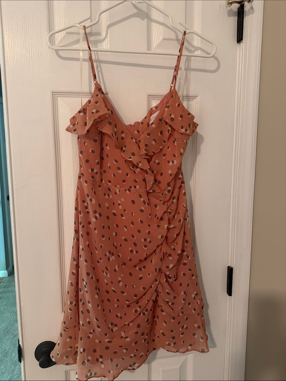 Polka Dot Ruffle Slip Dress